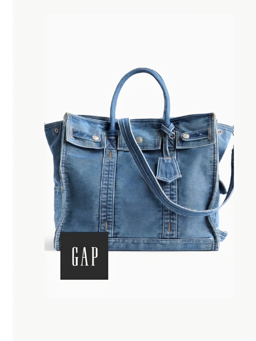 GAP Large Denim 5 Pocket Tote in Light Blue Wash